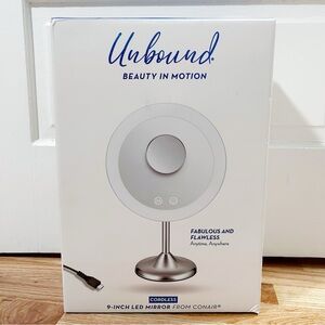 Conair LED Mirror 9” Beauty Round Lighted Lit on Stand Rechargeable Battery